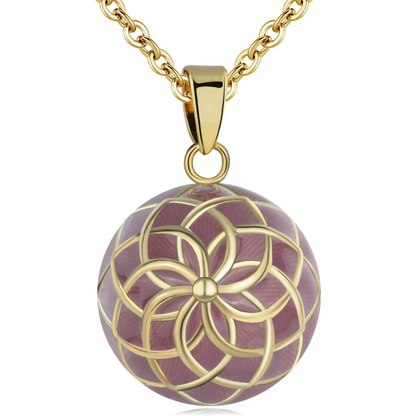 Bola-ketting - Carillon Bell Bordeaux-rood/Goud - met kalmerend geluid