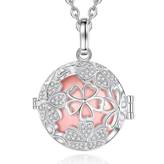 Bola-ketting - Silver Flower - met kalmerend geluid