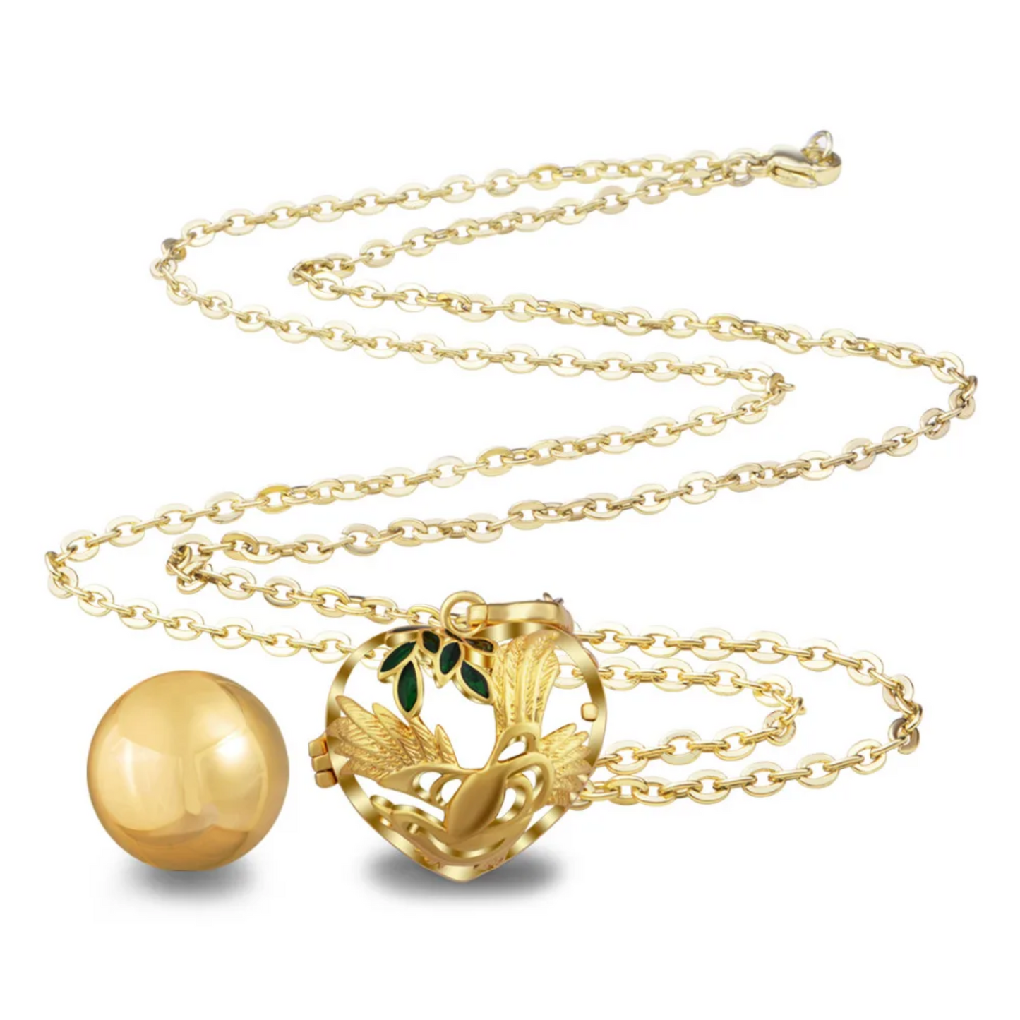 Bola-ketting - Heart Gold - met kalmerend geluid